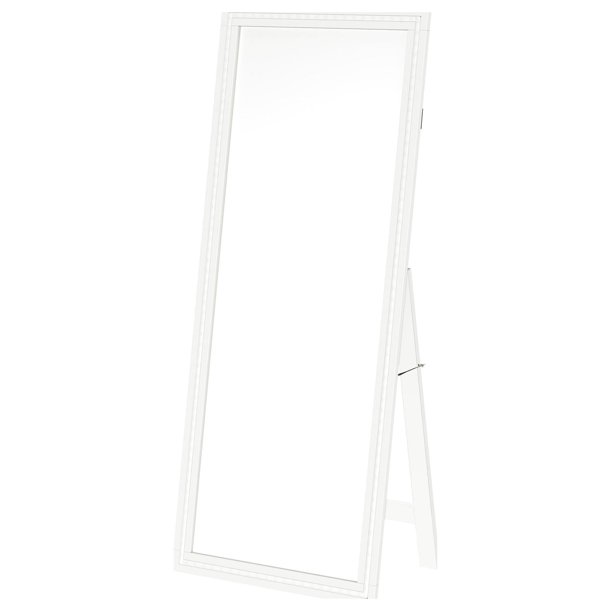 Windrose White Full Length Floor Standing Tempered Mirror with LED Lighting from Coaster - Luna Furniture