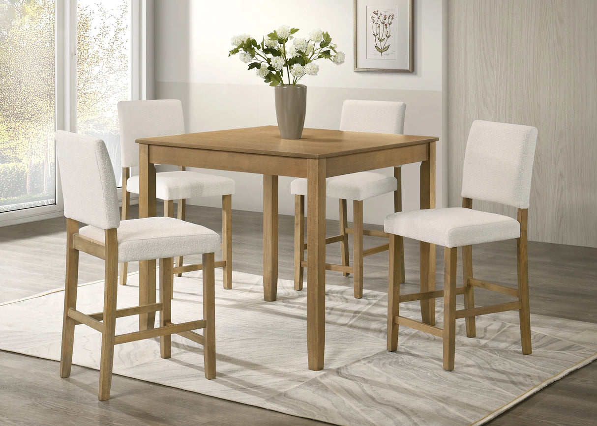 Winner Light Oak 5-Piece Counter Height Set from Happy Homes - Luna Furniture