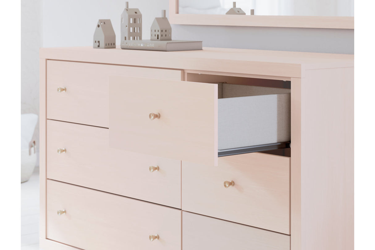Wistenpine Blush Dresser and Mirror from Ashley - Luna Furniture