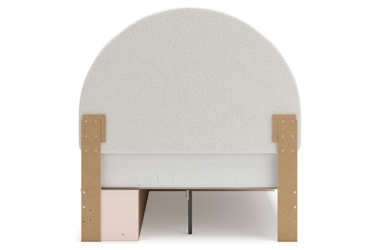 Wistenpine Blush Full Upholstered Storage Platform Bed with 2 Drawers from Ashley - Luna Furniture