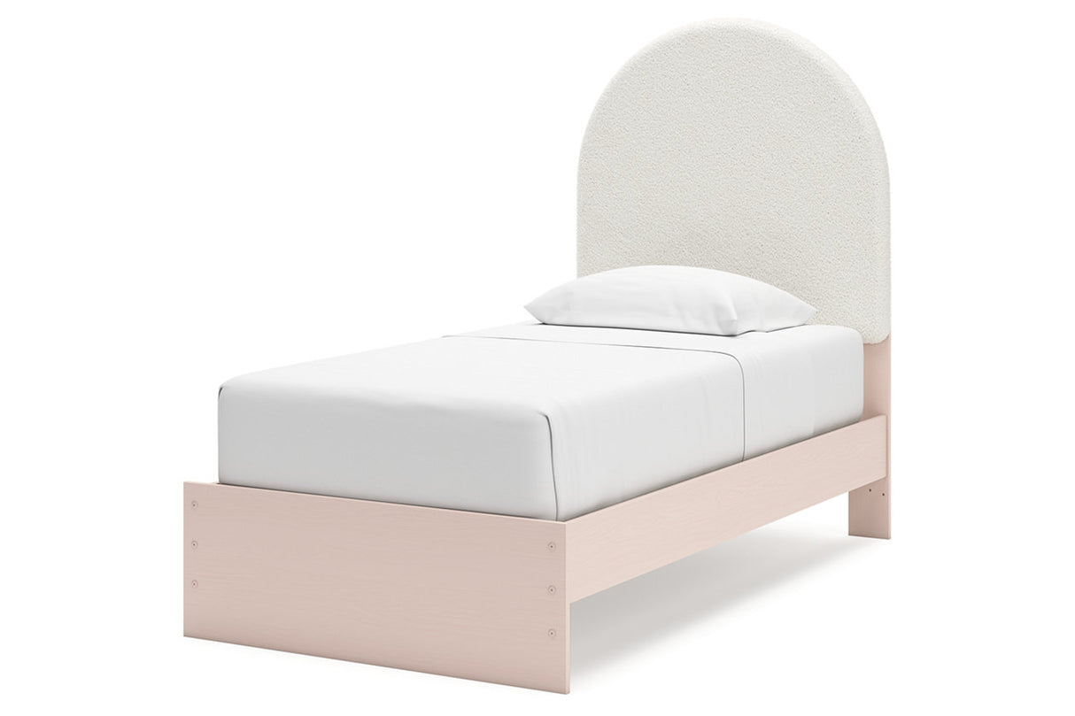 Wistenpine Blush Twin Upholstered Platform Bed from Ashley - Luna Furniture