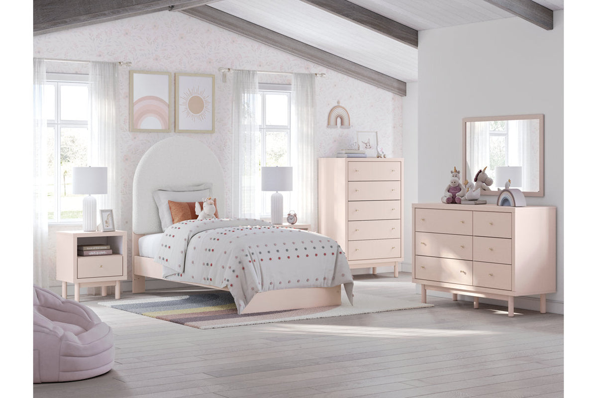 Wistenpine Blush Upholstered Youth Platform Bedroom Set from Ashley - Luna Furniture