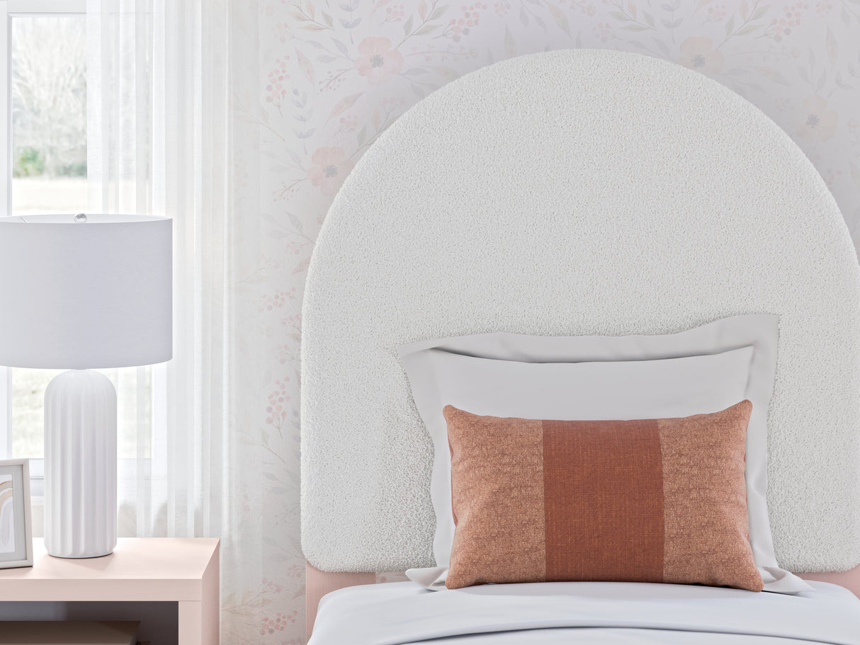 Wistenpine Twin Upholstered Panel Headboard with Dresser in Blush from Ashley - Luna Furniture