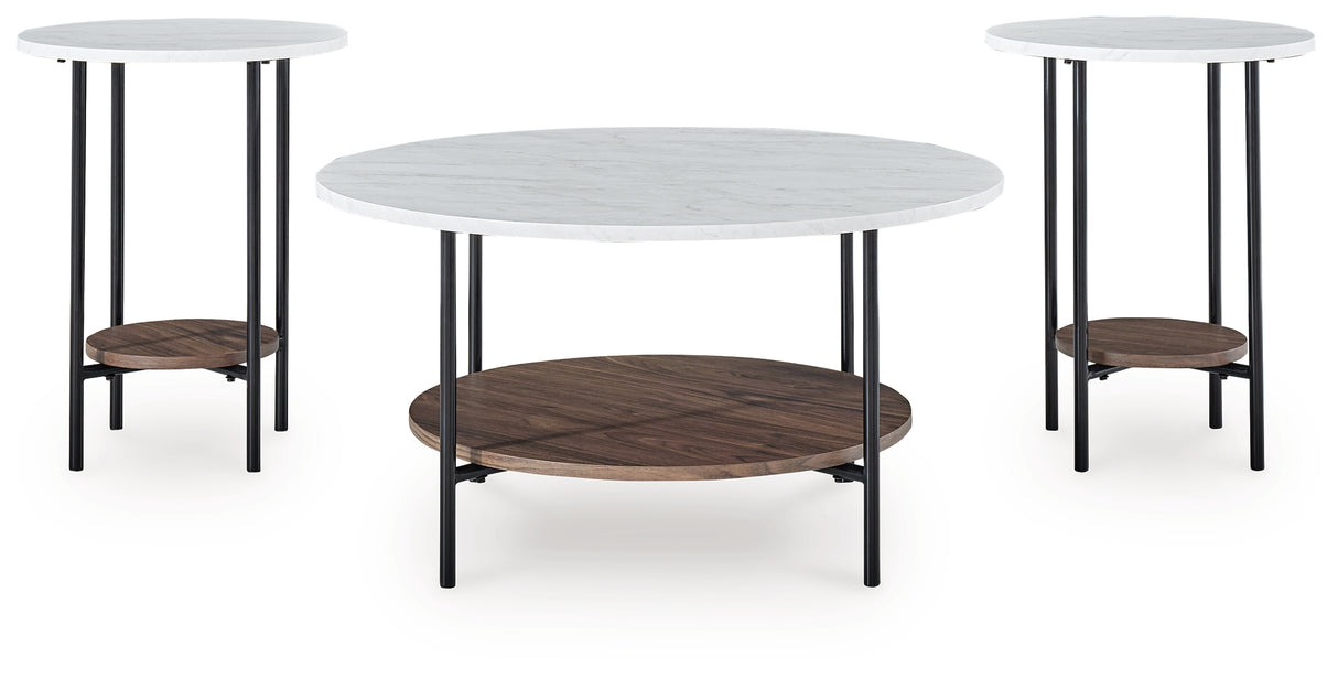 Wrenwich Brown/Black/White Table (Set of 3) from Ashley - Luna Furniture