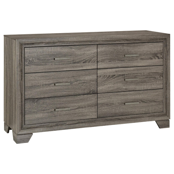 Wright Brown Oak 6-Drawer Dresser