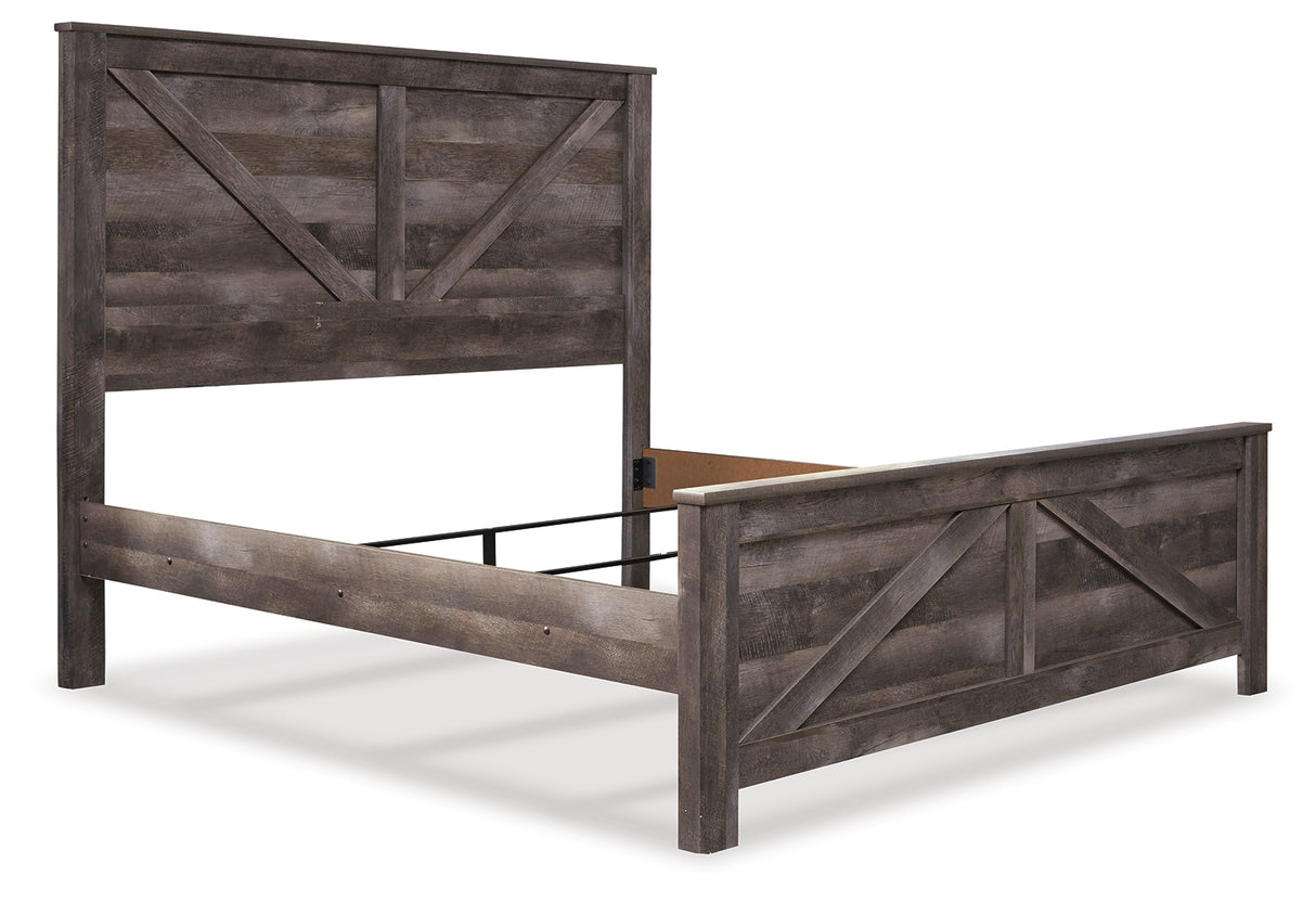 Wynnlow Gray King Crossbuck Panel Bed and Chest from Ashley - Luna Furniture