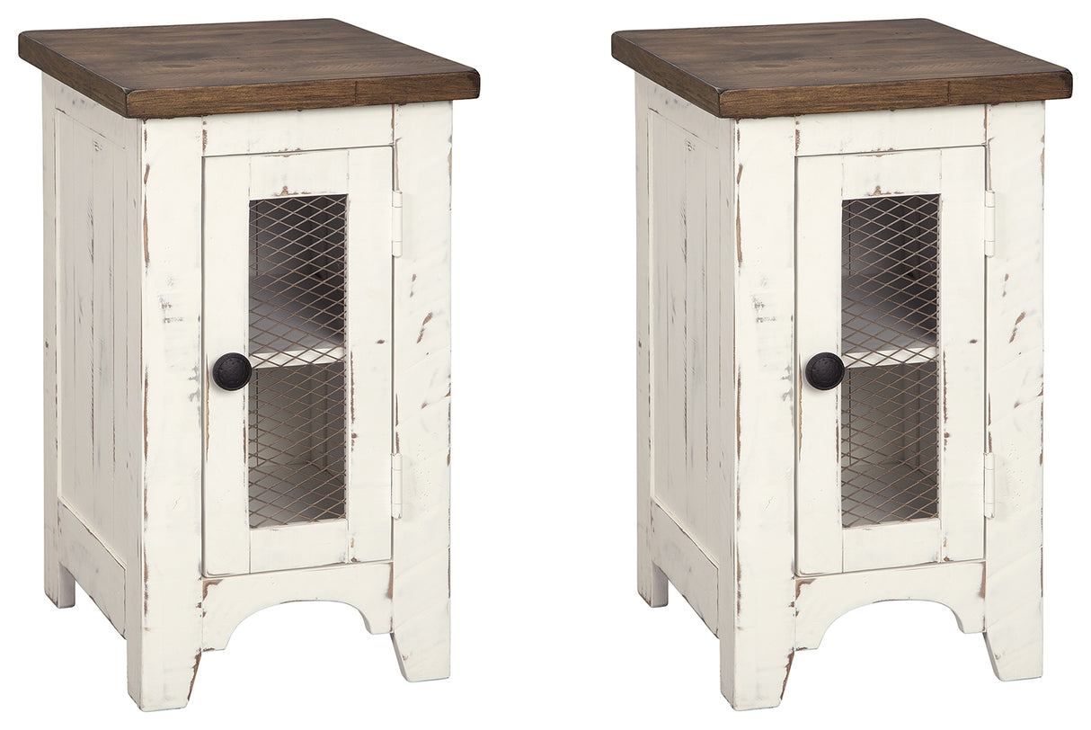 Wystfield 2 End Tables in White/Brown from Ashley Furniture - Luna Furniture