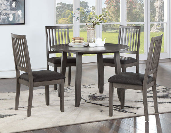 Yorktown Gray 5-Piece Round Dining Room Set