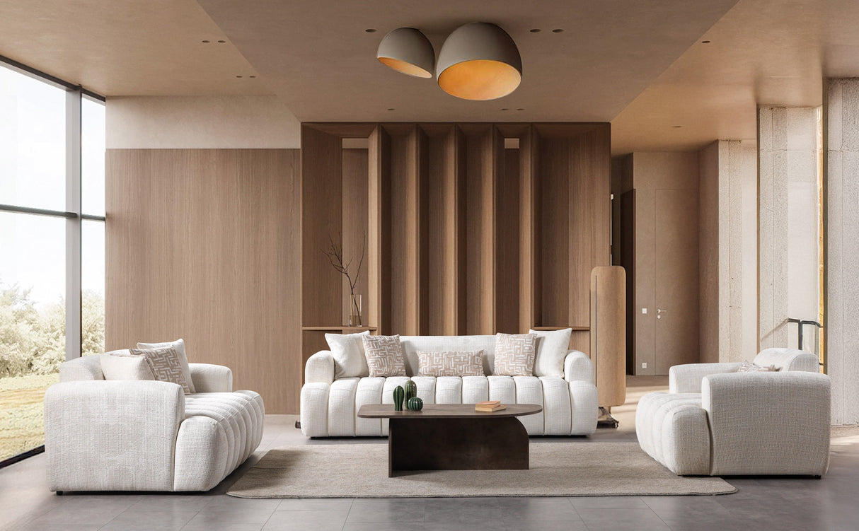 Yulia Ivory Boucle Sofa & Loveseat from Nova Furniture - Luna Furniture