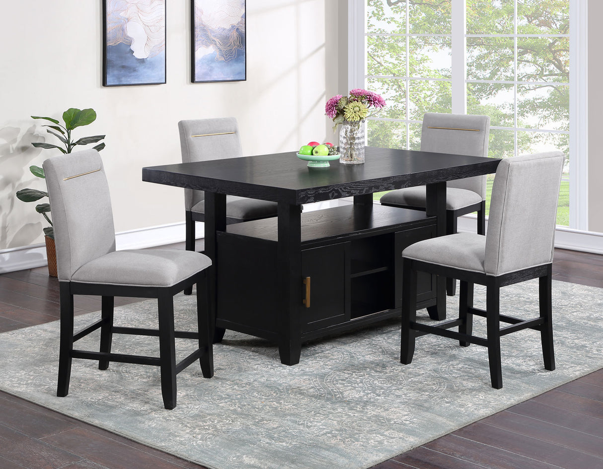 Yves Charcoal Storage Counter Height Dining Set from Steve Silver - Luna Furniture