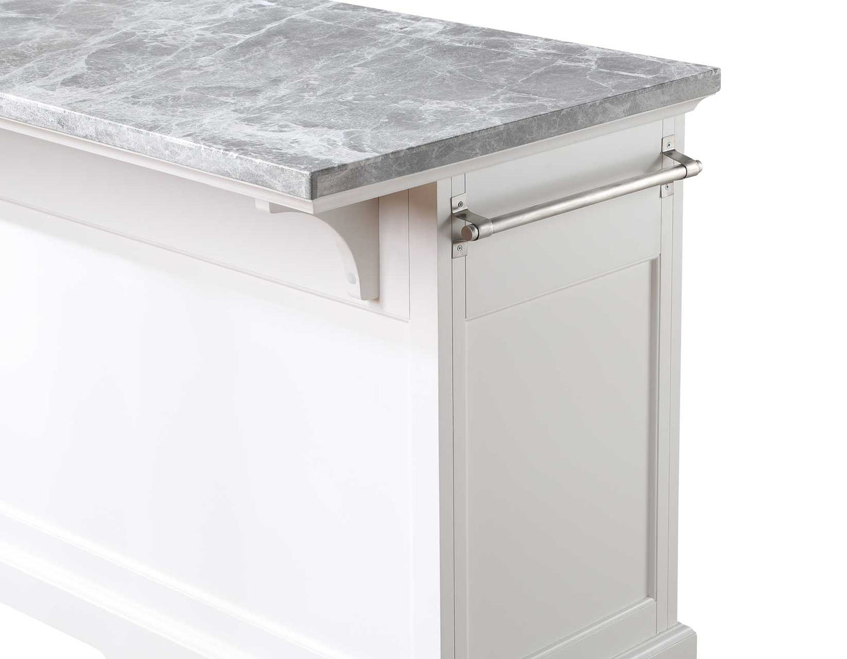Zermatt 2-Piece Grey Marble Kitchen Island(Island, 2 Counter Stools) from Steve Silver - Luna Furniture