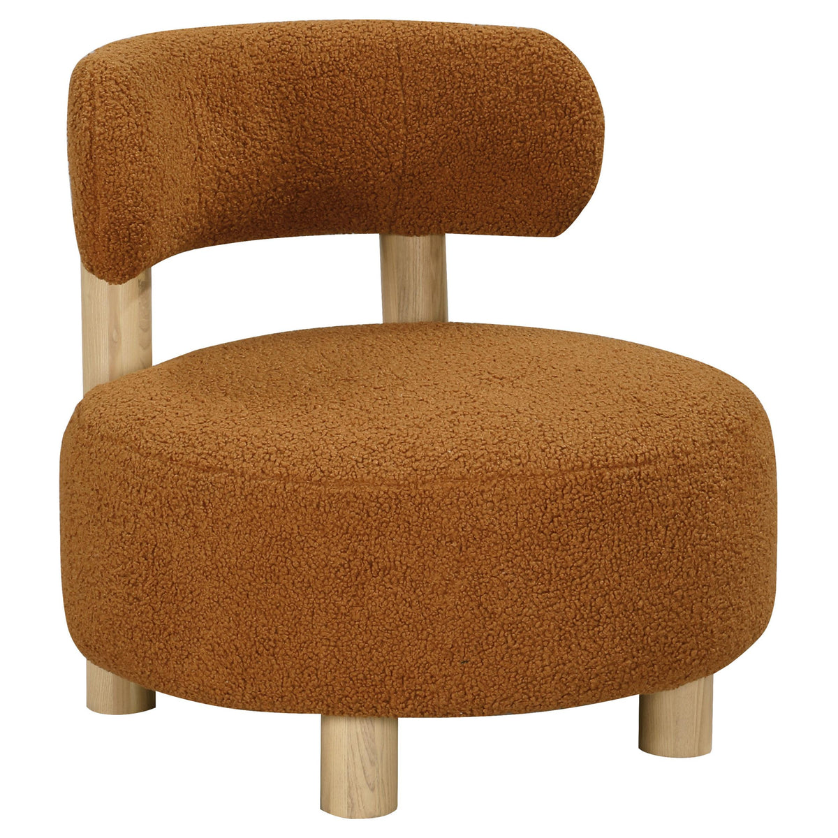 Zonie Orange Boucle Upholstered Barrel Back Accent Chair from Coaster - Luna Furniture