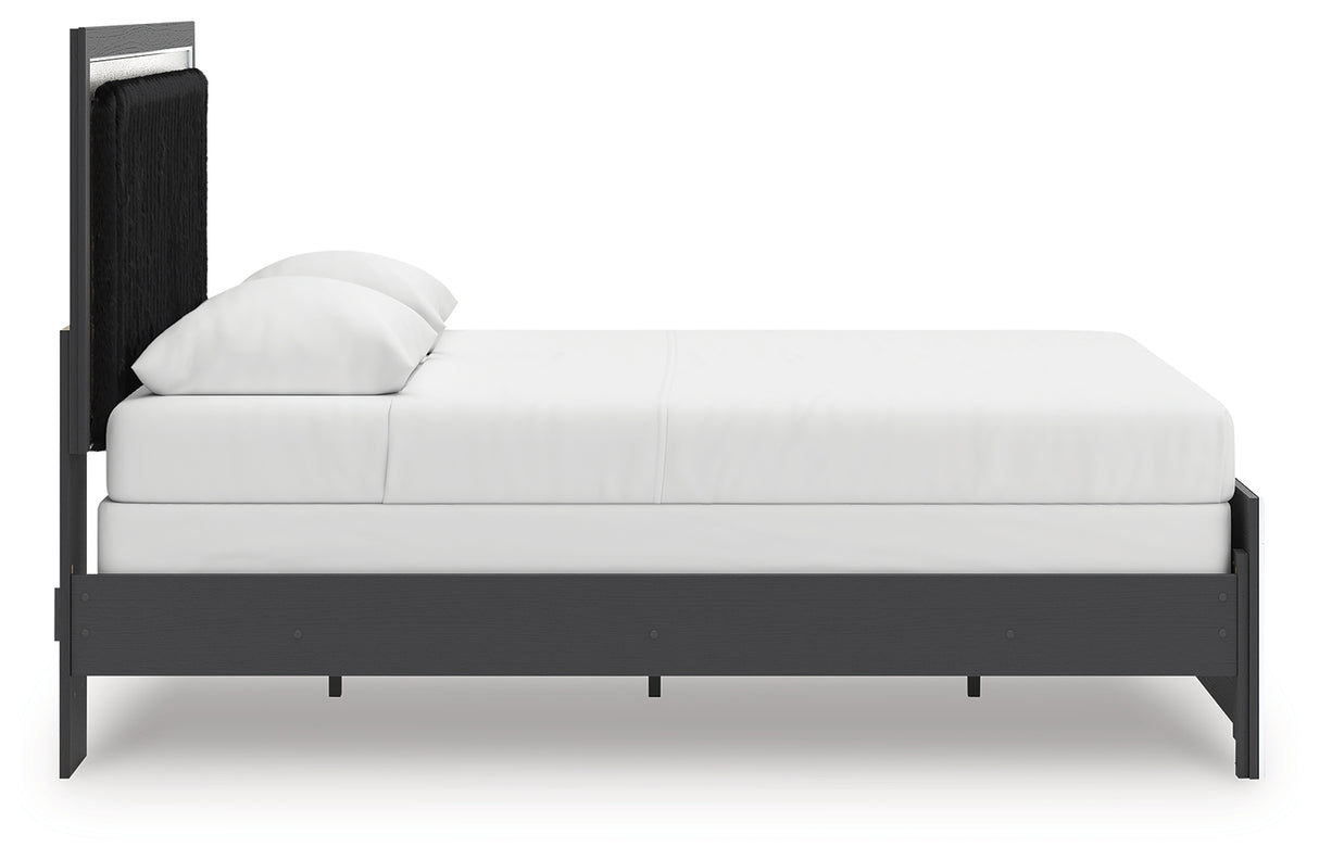 Zuraleus Black Queen Upholstered Panel Bed from Ashley Furniture - Luna Furniture
