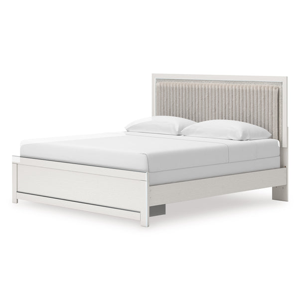 Zuraleus White Queen Upholstered Panel Bed
