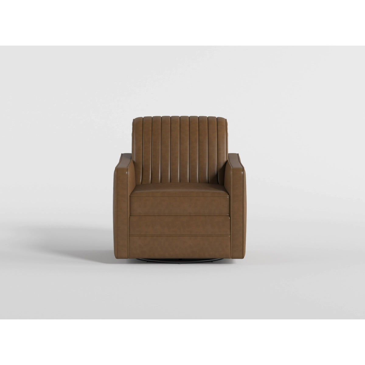 November Brown Leather Channel Back Swivel Chair from Homelegance - Luna Furniture