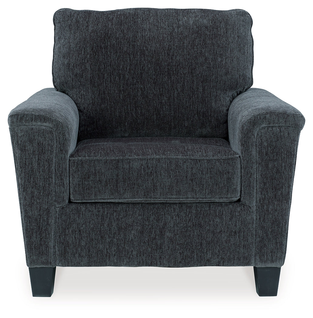 Abinger Smoke Chair and Oversized Ottoman from Ashley - Luna Furniture