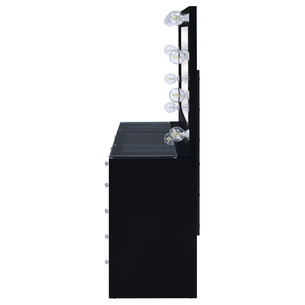 Acena Black High Gloss 7-Drawer Vanity Set with Lighting from Coaster - Luna Furniture