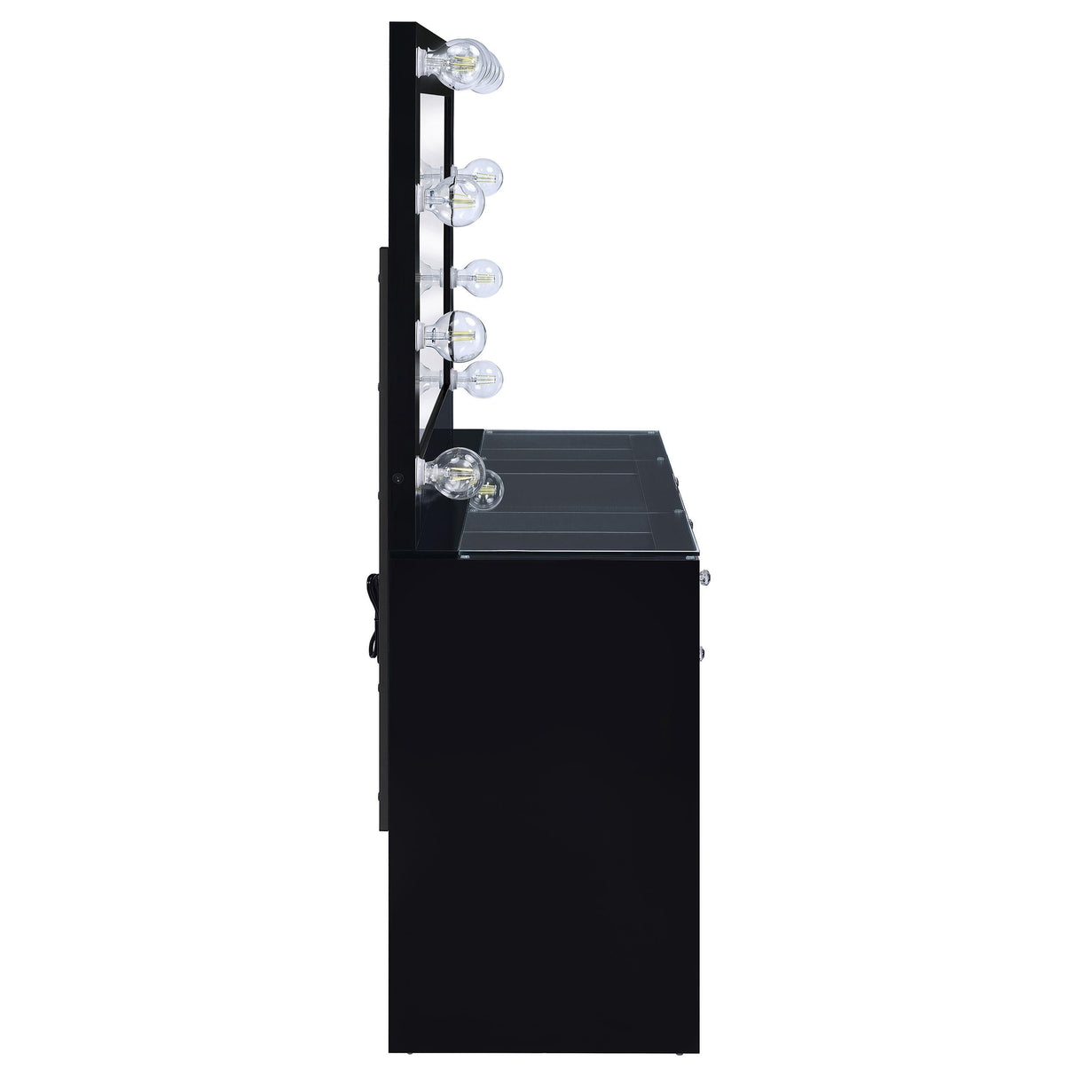 Acena Black High Gloss 7-Drawer Vanity Set with Lighting from Coaster - Luna Furniture