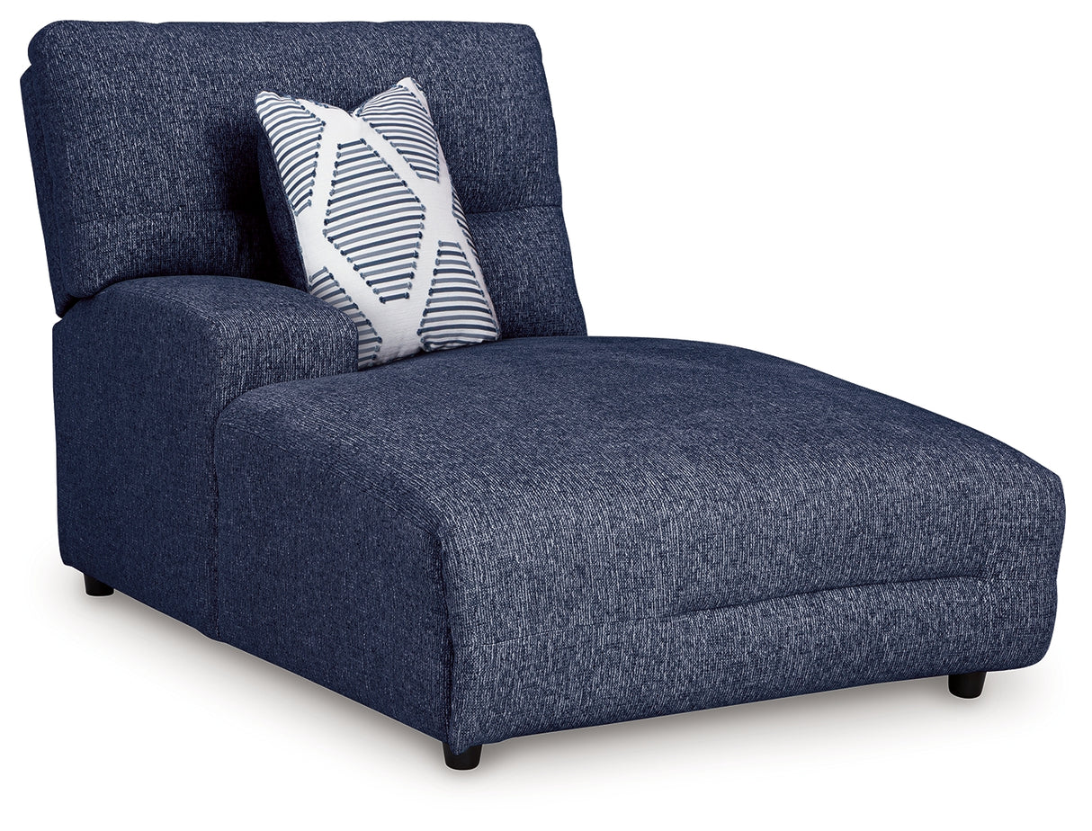 Acklen Place Navy Left-Arm Facing Power Press Back Chaise from Ashley - Luna Furniture
