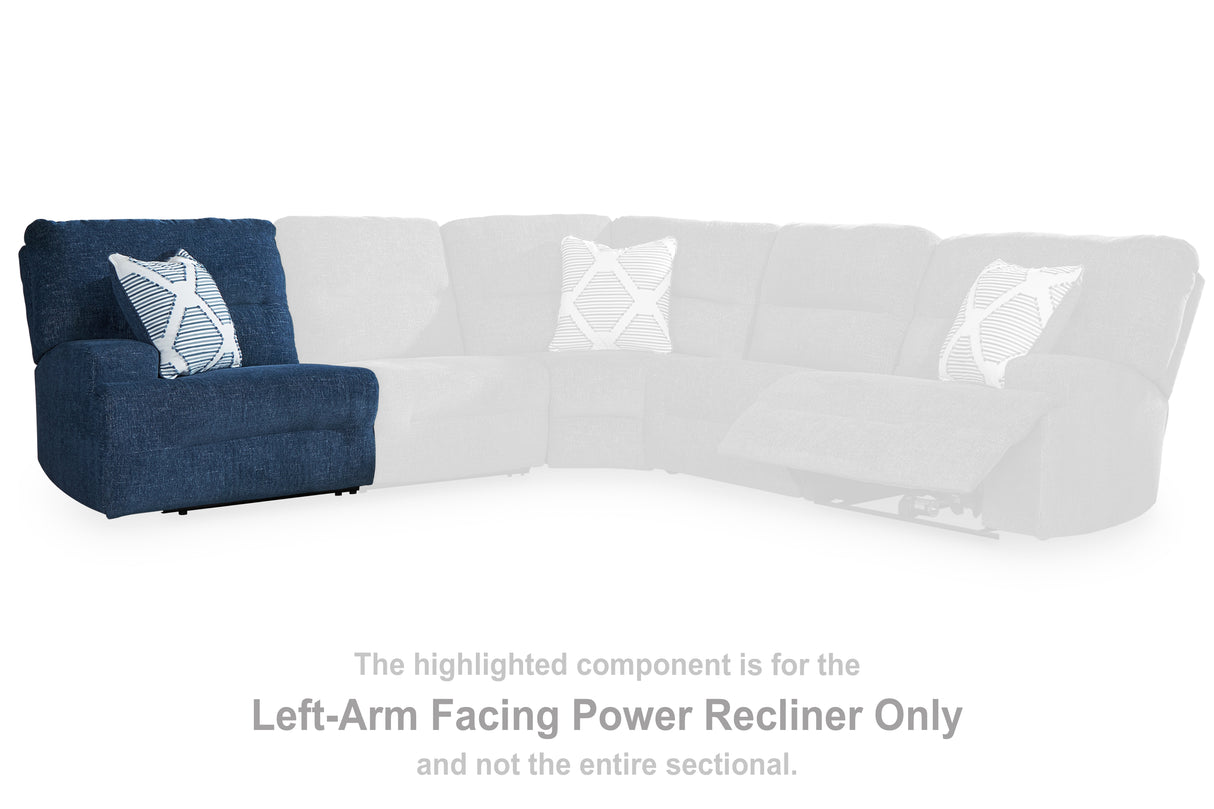 Acklen Place Navy Left-Arm Facing Power Recliner from Ashley - Luna Furniture