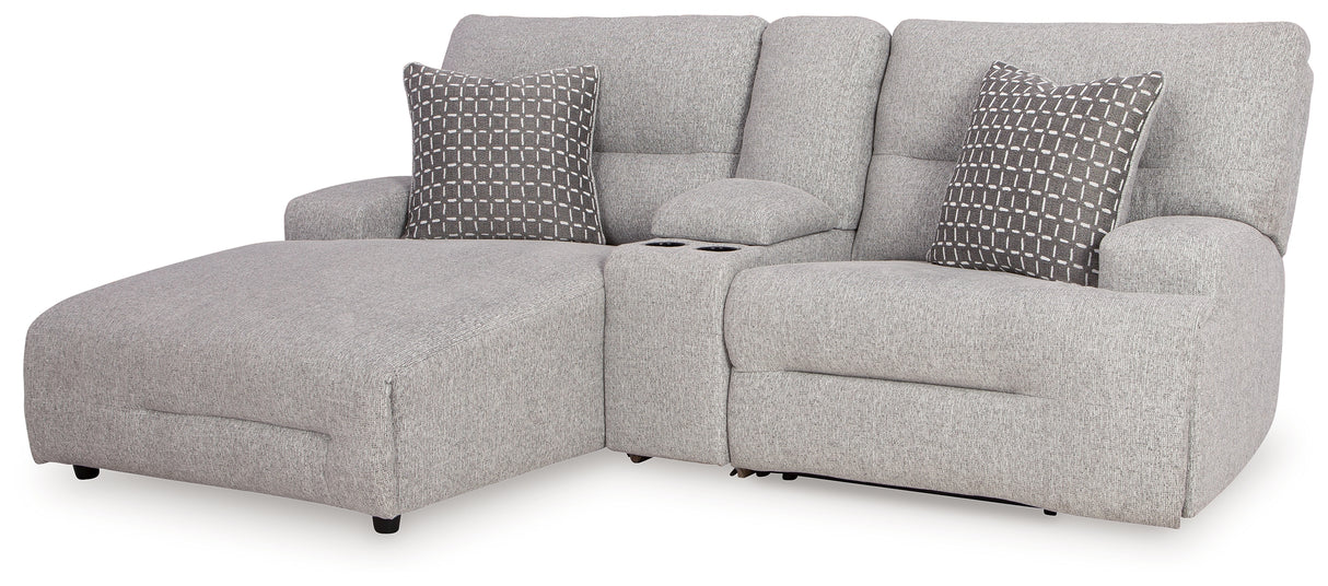 Acklen Place Pewter 3-Piece LAF Chaise Power Reclining Sectional from Ashley - Luna Furniture