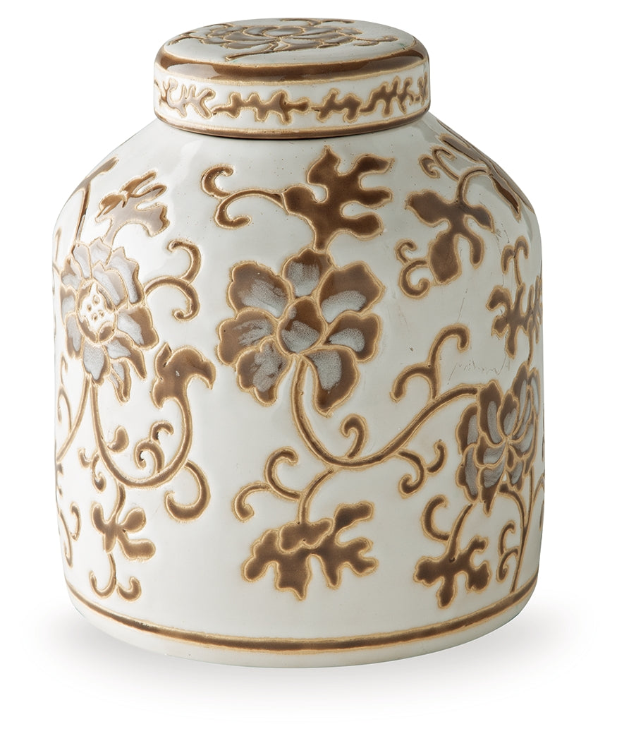 Adalham Cream/Brown Jar from Ashley Furniture - Luna Furniture