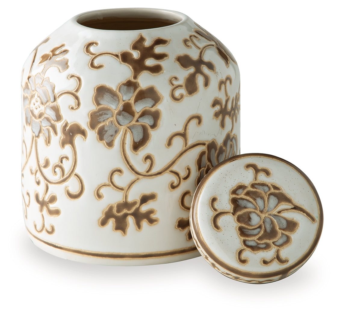 Adalham Cream/Brown Jar from Ashley Furniture - Luna Furniture