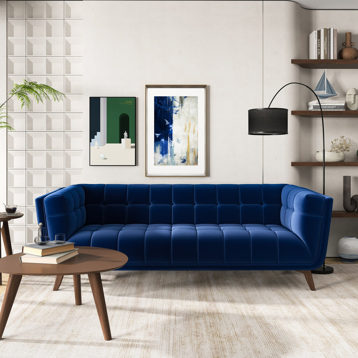 Addison Blue Velvet Large Sofa from Ashcroft Furniture - Luna Furniture