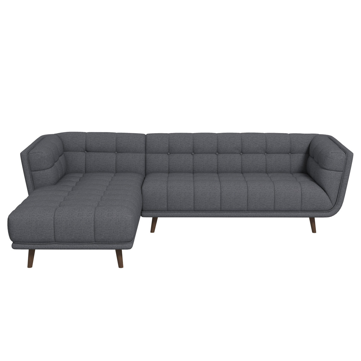 Kano Ash Gray Fabric LAF Chaise Sectional from Ashcroft Furniture - Luna Furniture