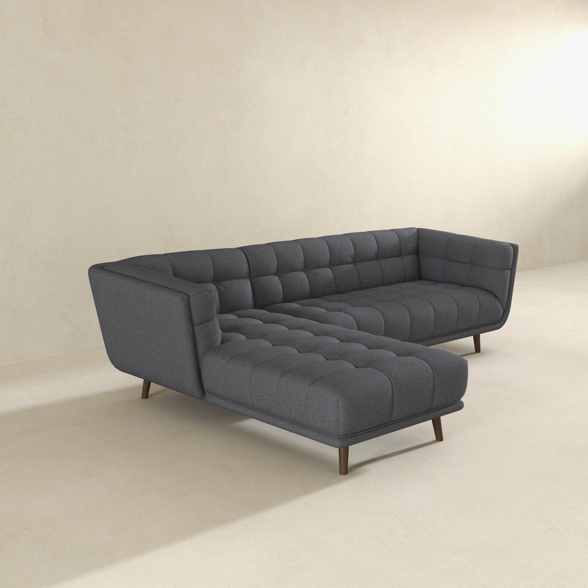 Kano Ash Gray Fabric LAF Chaise Sectional from Ashcroft Furniture - Luna Furniture