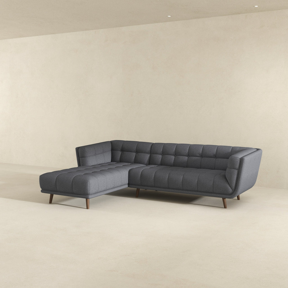 Kano Ash Gray Fabric LAF Chaise Sectional from Ashcroft Furniture - Luna Furniture