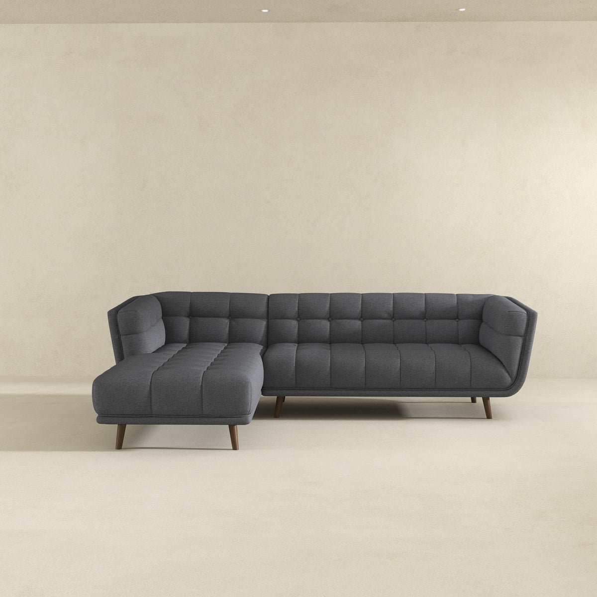 Kano Ash Gray Fabric LAF Chaise Sectional from Ashcroft Furniture - Luna Furniture