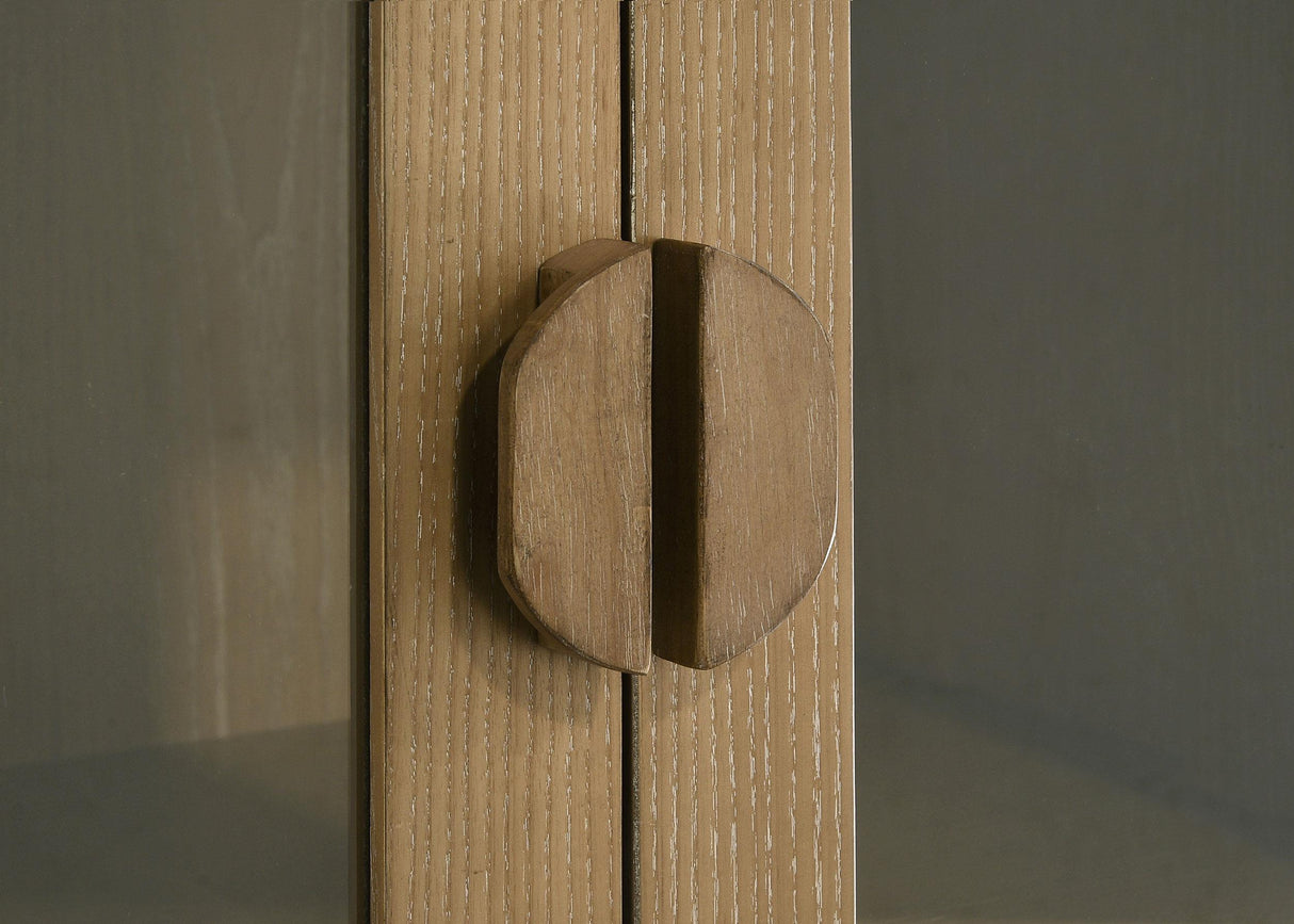 Adina Distressed Light Brown Tall Dining Display Cabinet from Coaster - Luna Furniture