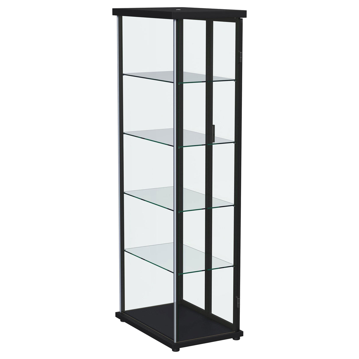 Aero Black 5-Shelf Display Curio Cabinet with LED and Clear Tempered Glass Shelves from Coaster - Luna Furniture
