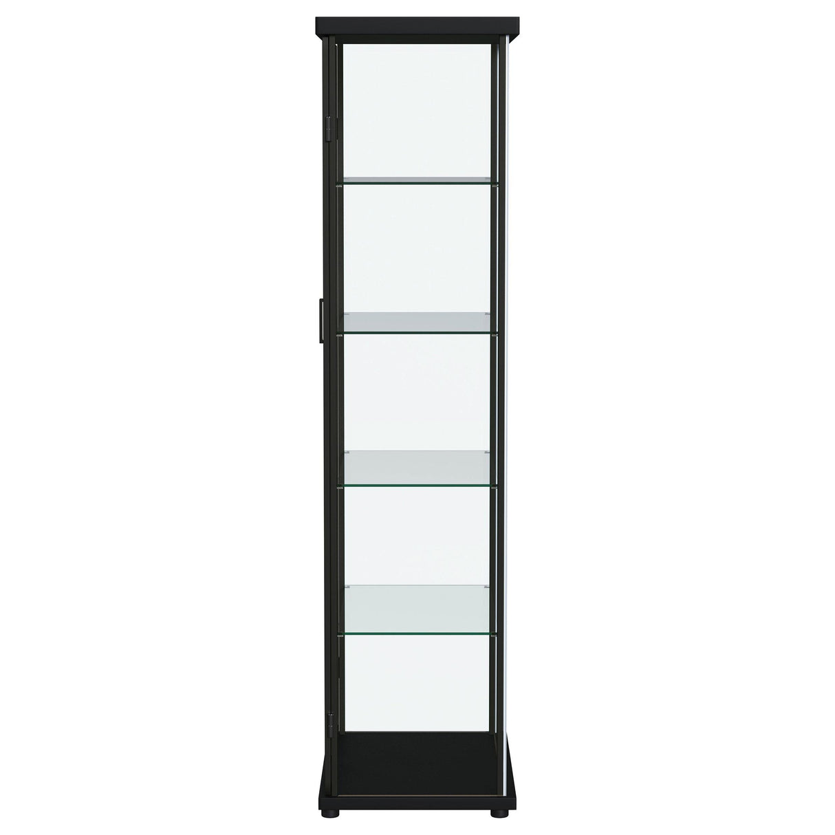 Aero Black 5-Shelf Display Curio Cabinet with LED and Clear Tempered Glass Shelves from Coaster - Luna Furniture