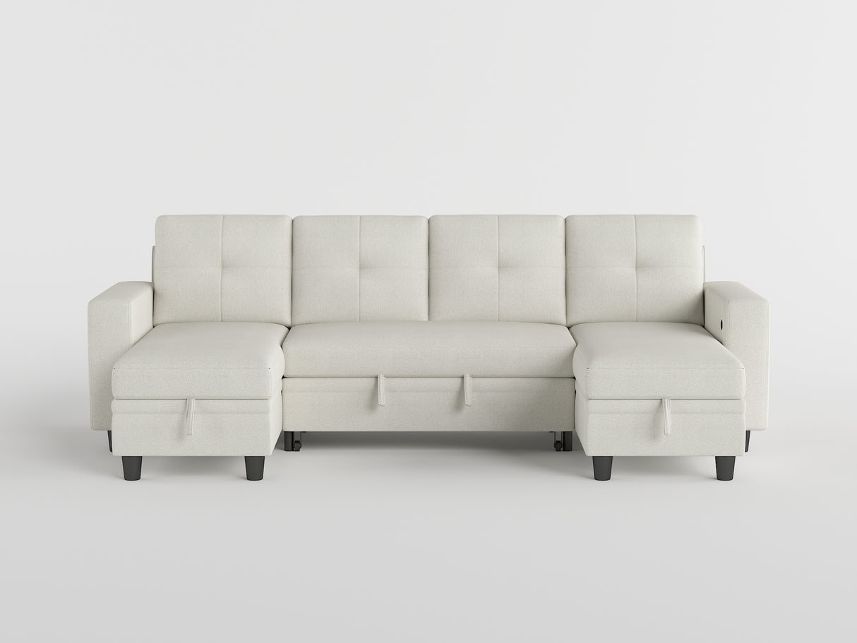Desmond Gray 2-Piece Armless Sleeper Section with Charging Ports from Homelegance - Luna Furniture