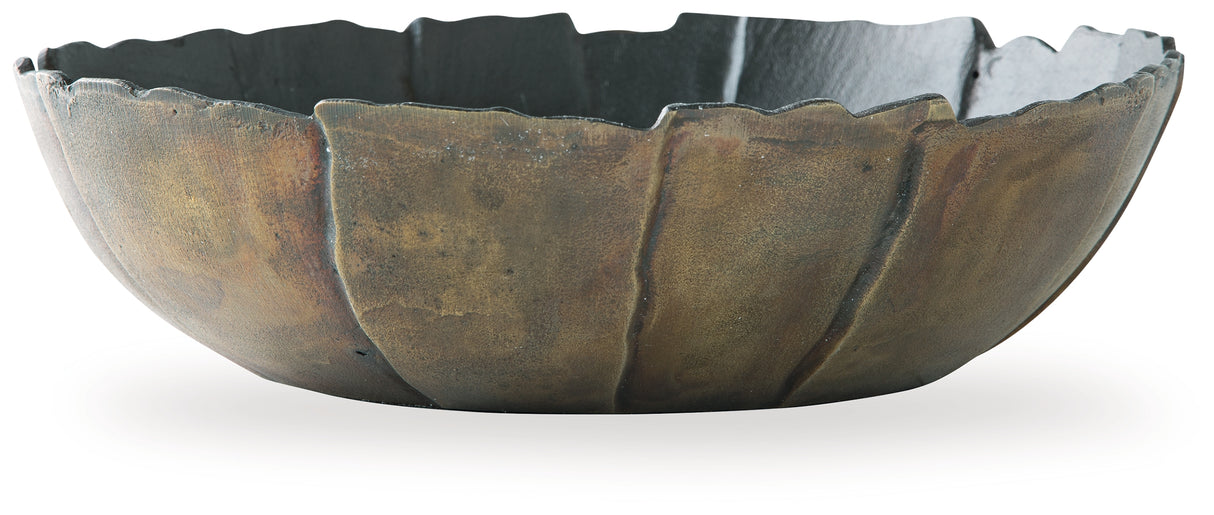 Aidman Black/Antique Gold Finish Bowl from Ashley - Luna Furniture