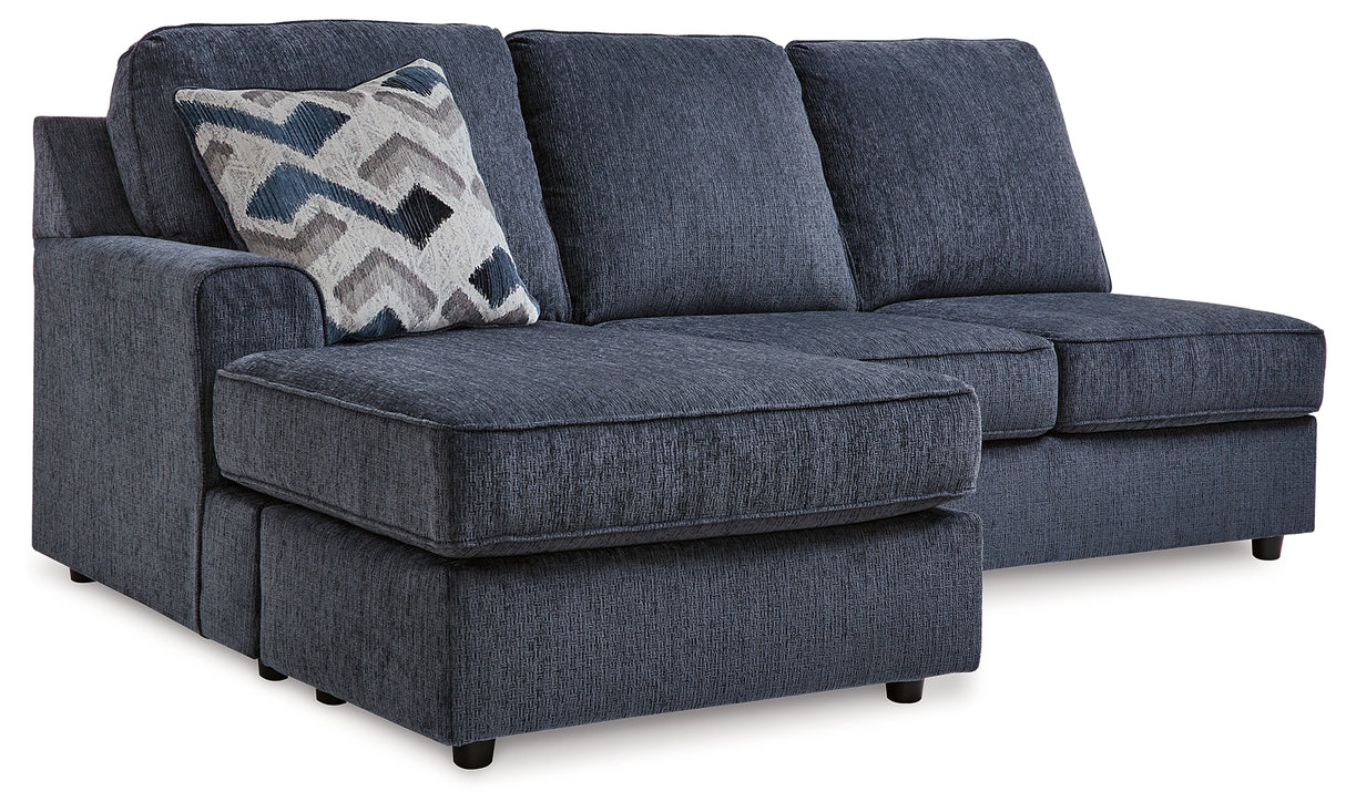 Albar Place 2-Piece Sectional with Ottoman in Cobalt from Ashley - Luna Furniture