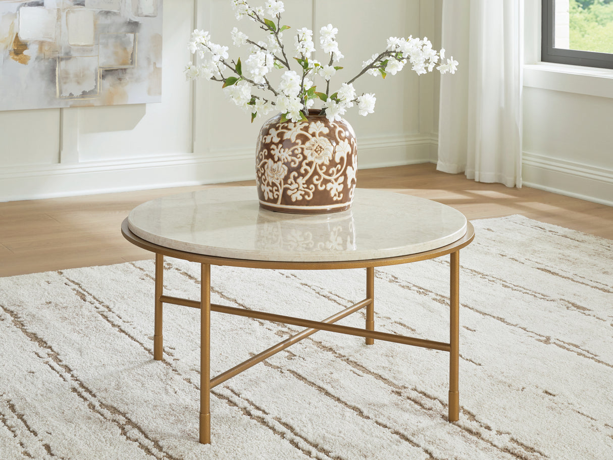 Alben Antique Gold Coffee Table from Ashley - Luna Furniture