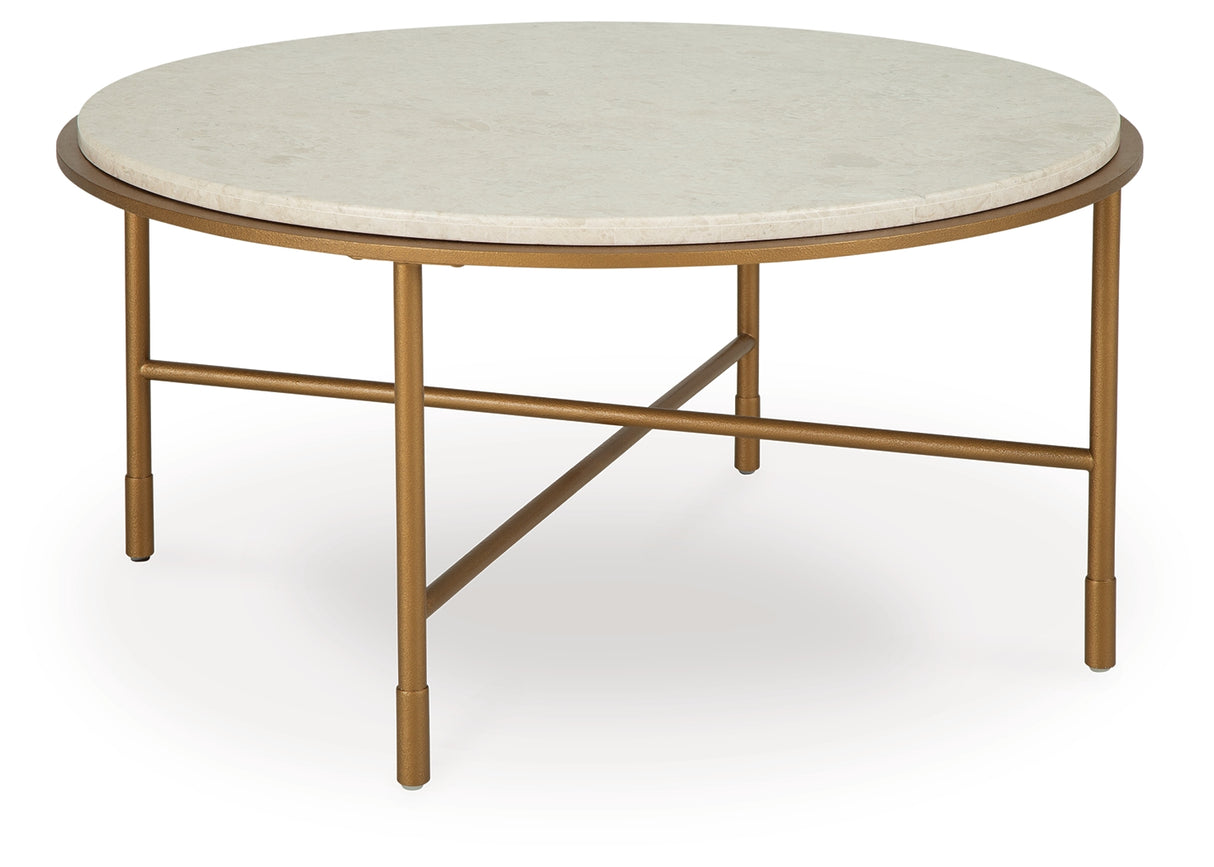 Alben Antique Gold Coffee Table from Ashley - Luna Furniture