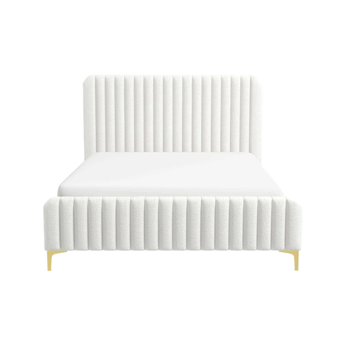 Valery Cream Queen Upholstered Platform Bed from Ashcroft Furniture - Luna Furniture