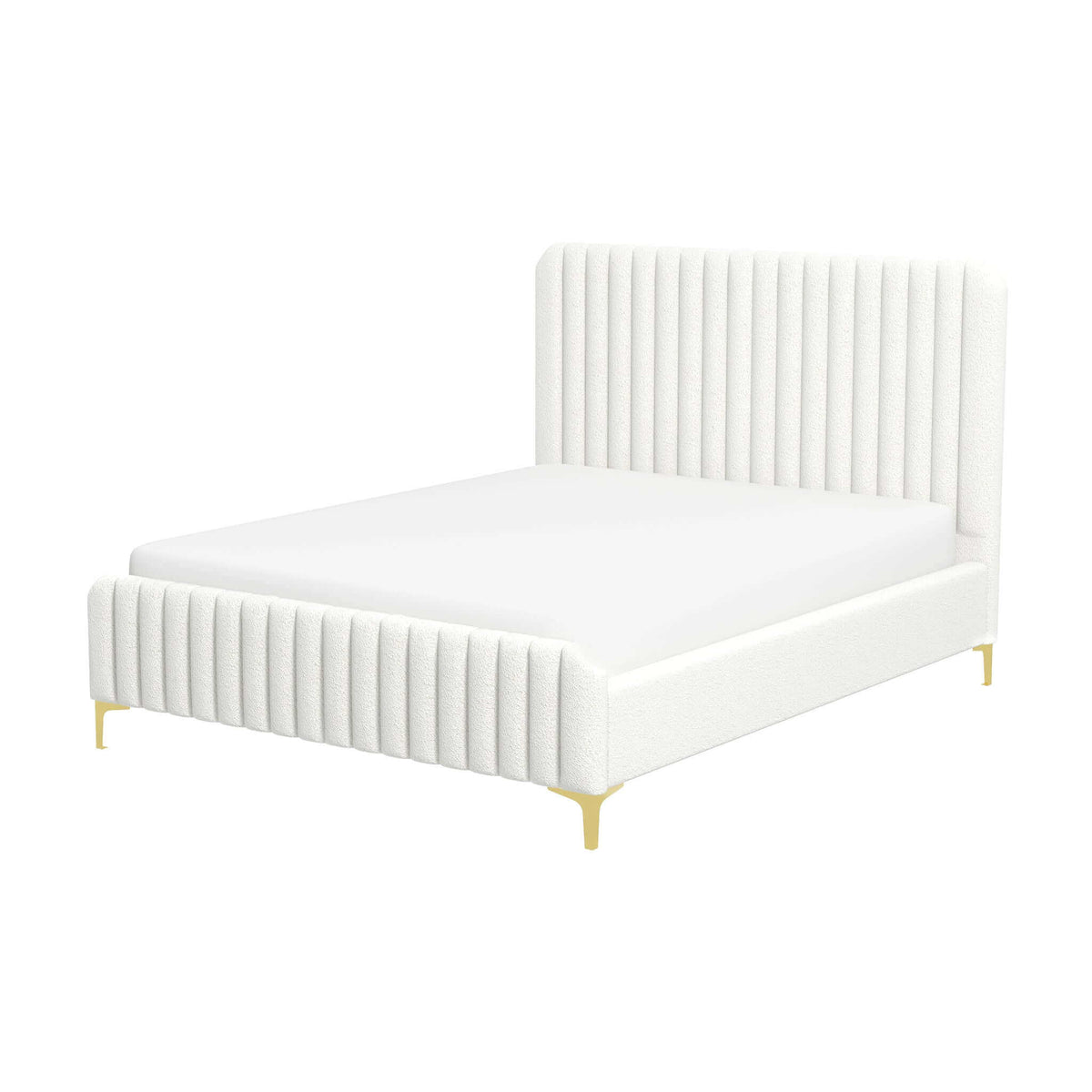 Valery Cream Queen Upholstered Platform Bed from Ashcroft Furniture - Luna Furniture