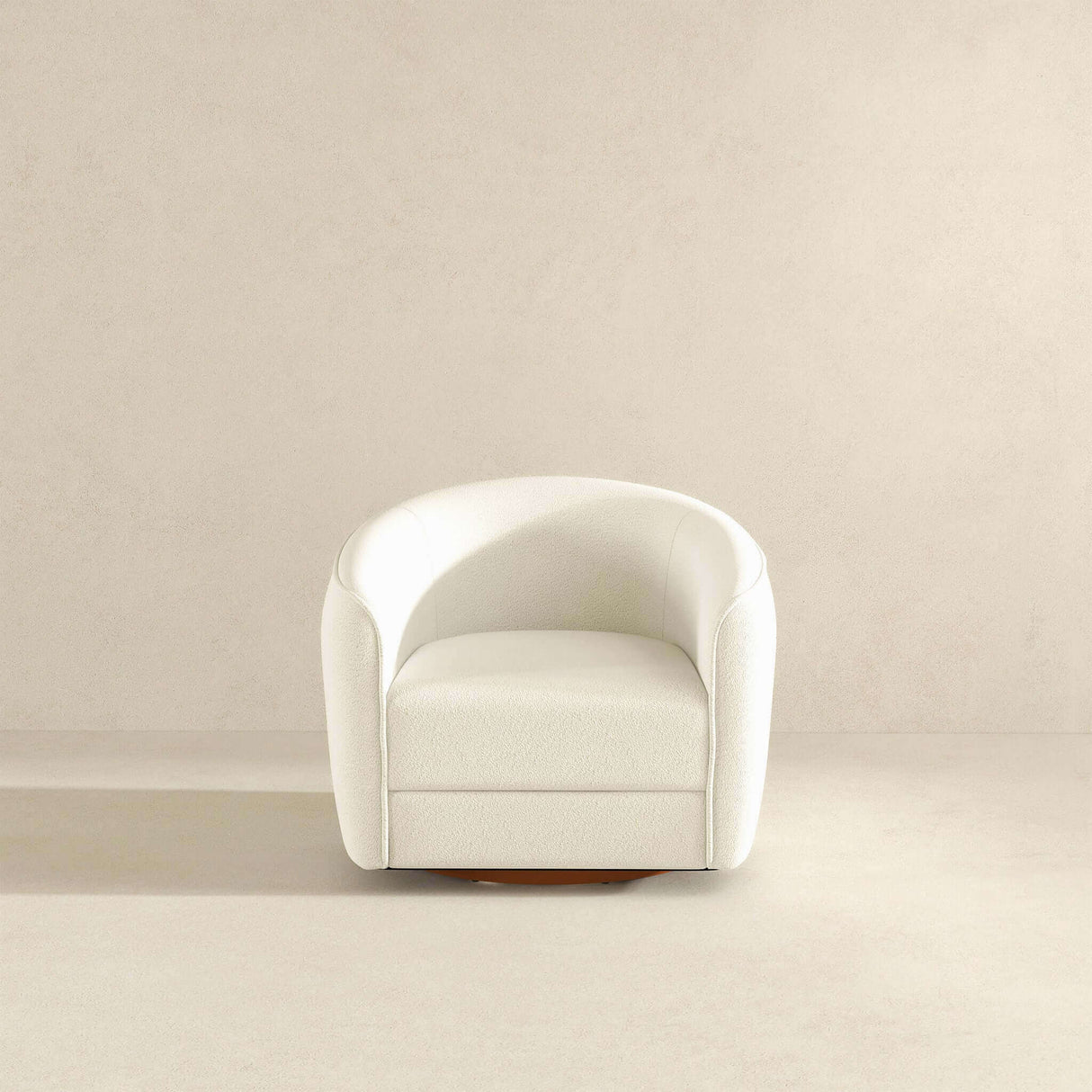 Elise Cream Boucle Swivel Chair from Ashcroft Furniture - Luna Furniture