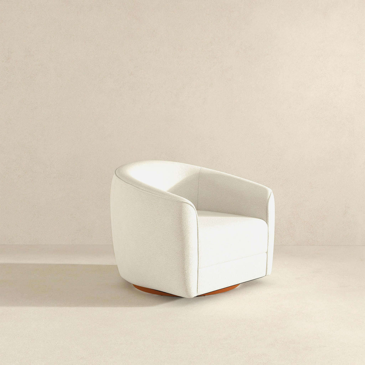 Elise Cream Boucle Swivel Chair from Ashcroft Furniture - Luna Furniture
