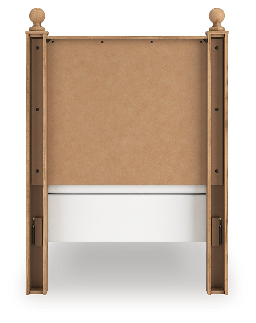 Aleaport Twin Panel Bed with Dresser and Chest in Warm Brown from Ashley - Luna Furniture