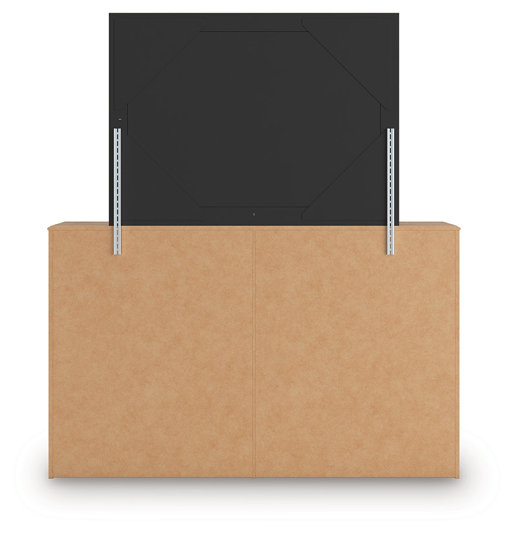 Aleaport Warm Brown Dresser and Mirror from Ashley - Luna Furniture