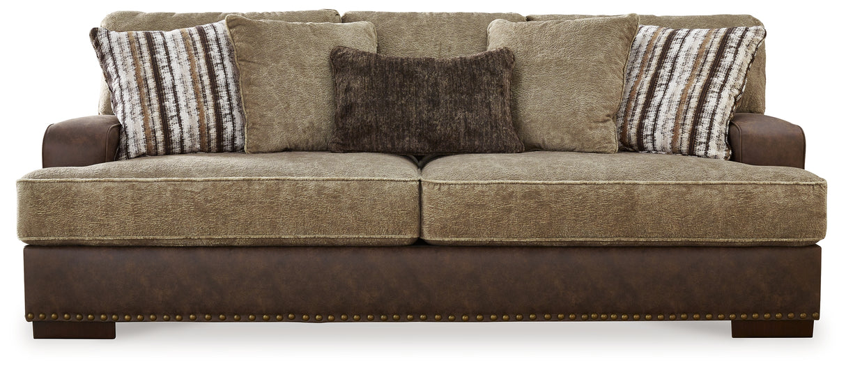 Alesbury Chocolate Sofa and Oversized Swivel Accent Chair from Ashley - Luna Furniture