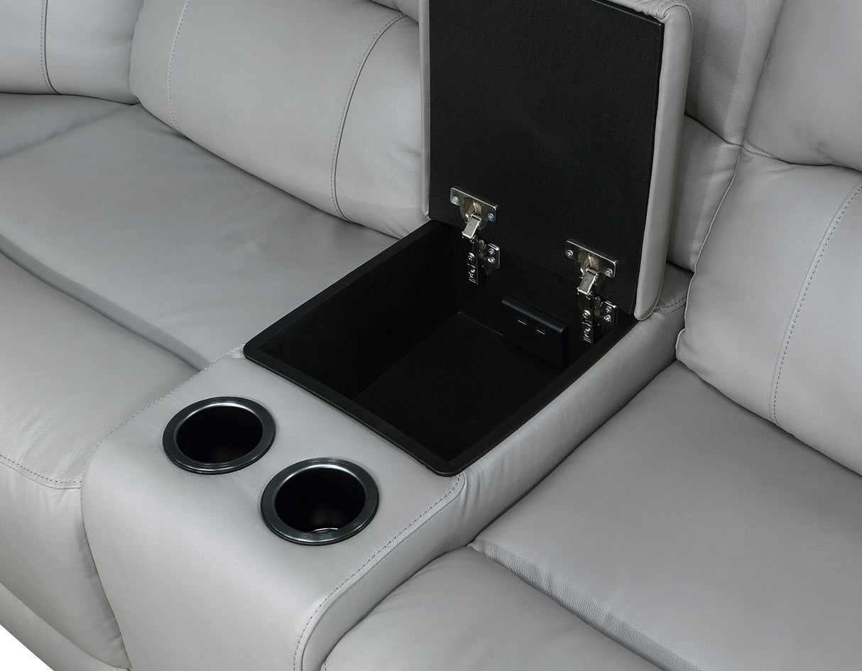 Alexandria Stone Top-Grain Leather 6-Piece Power Reclining Set from Steve Silver - Luna Furniture