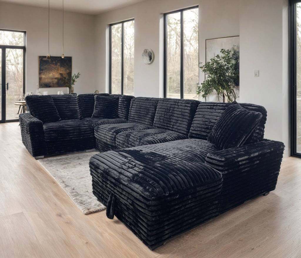 Alisson Black Sectional from Happy Homes - Luna Furniture
