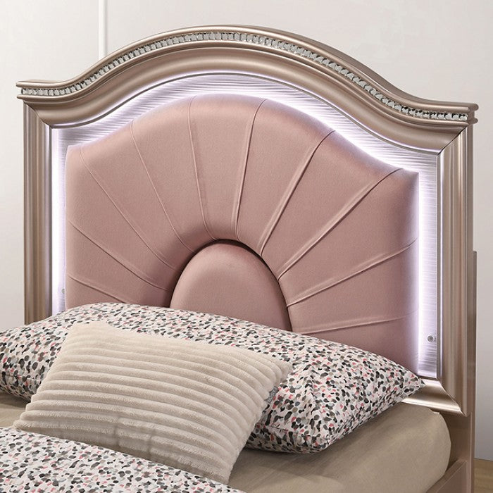 Allie Rose Gold Full Bed from Furniture of America - Luna Furniture